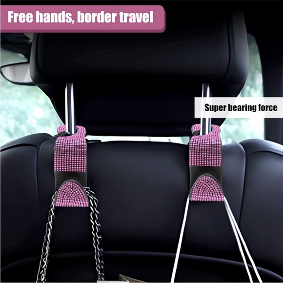 2 Bling Car Bag holders & Coasters Pink - Picture 11 of 12